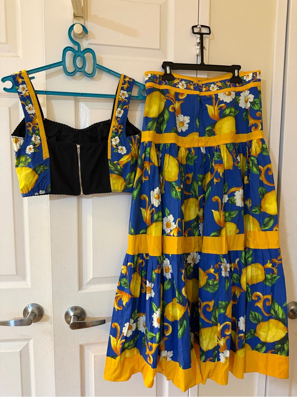 Blue & Yellow Floral Lemon top &Maxi Skirt - Women's - Picture 6 of 12